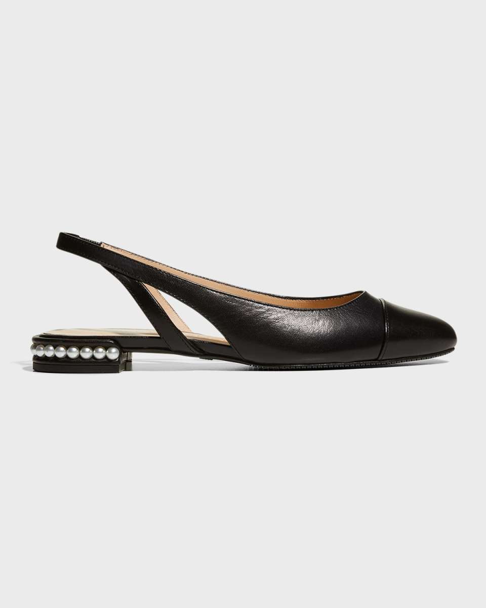 Lambskin Pearly Slingback Ballerina Flats